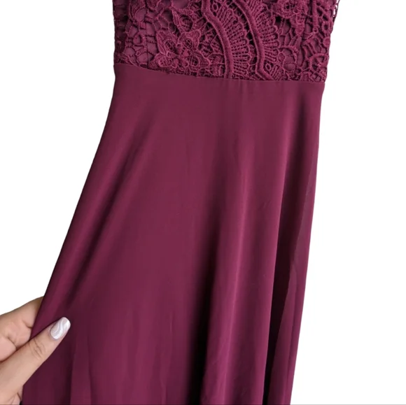 Lulu's Madalyn Burgundy Lace Maxi Dress